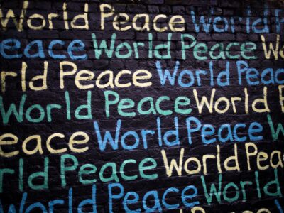 World Peace text printed on wall