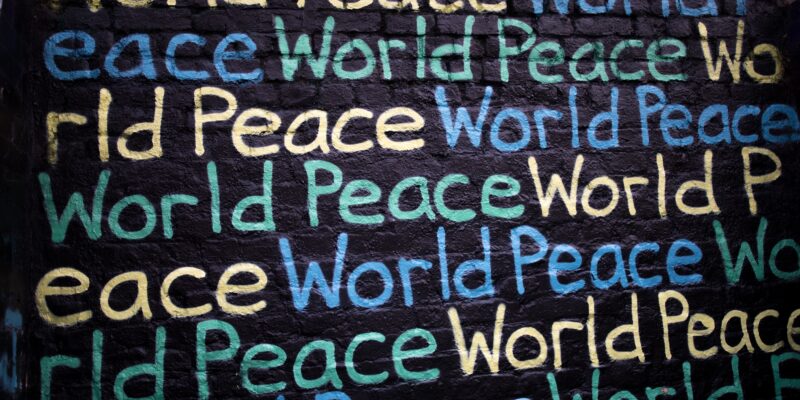 World Peace text printed on wall